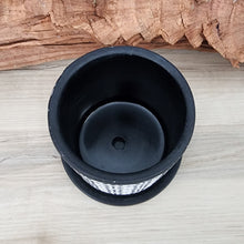 Load image into Gallery viewer, Black Flowers small 3.5 inch ceramic planter pot