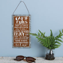Load image into Gallery viewer, Camp Rules Hanging Decor