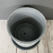 Load image into Gallery viewer, Grey Paisley medium 5 inch ceramic planter pot