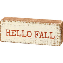 Load image into Gallery viewer, Hello Fall Block Sign