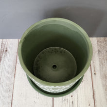 Load image into Gallery viewer, Olive Cross medium 5 inch ceramic planter pot