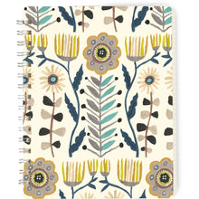 Load image into Gallery viewer, Primitive Floral Spiral Notebook