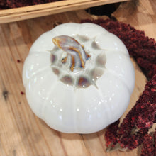 Load image into Gallery viewer, White Glazed Ceramic Pumpkin