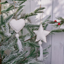 Load image into Gallery viewer, Felt Heart + Star Ornaments