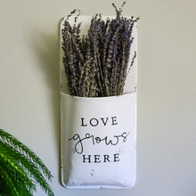 Load image into Gallery viewer, Love Grows Here Farmhouse Wall Pocket