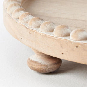 Two-tiered Beaded Edge Wood Tray