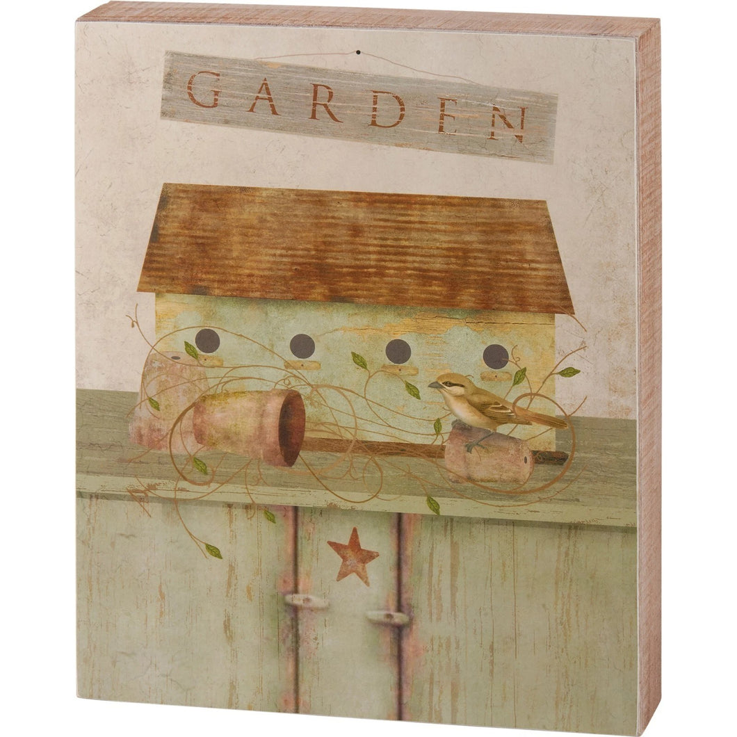 Birdhouse Block Sign