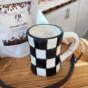 Large Checked Bistro Mug