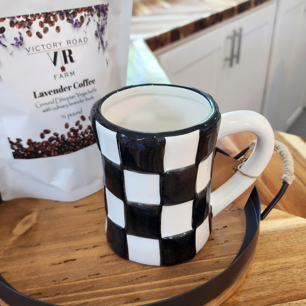 Large Checked Bistro Mug