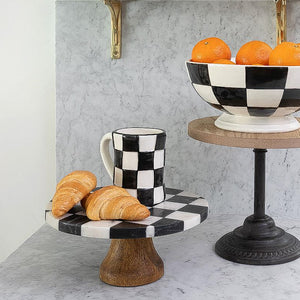 Large Checked Bistro Mug