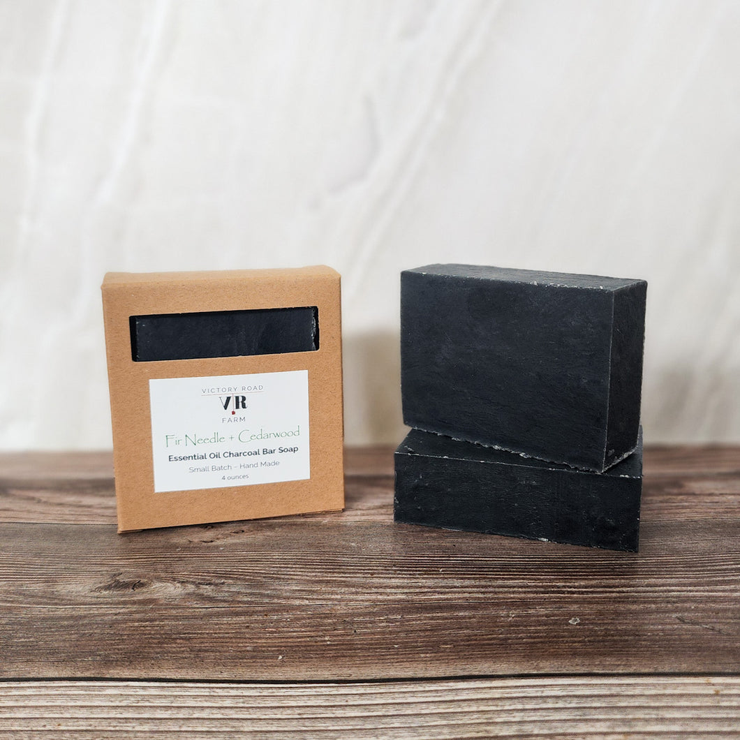 Fir Needle + Cedarwood Essential Oil Charcoal Bar Soap