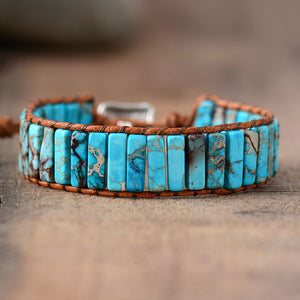 Bohemian Leather Rope Adjustable Emperor Stone Bracelet