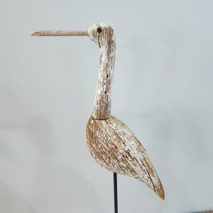 Rustic Wood Heron Sitter
