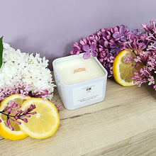 Load image into Gallery viewer, Lemon + Lilac Soy Wax Candle
