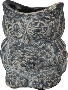 Owl cement planter pot