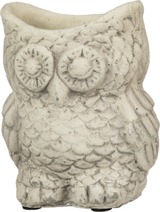 Owl cement planter pot