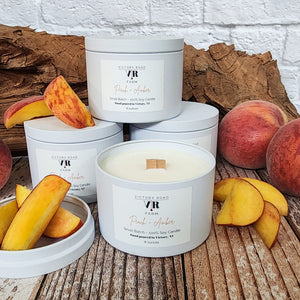 Peach + Amber Soy Wax Candle