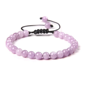 Purple Chalcedony Adjustable Natural Stone Bracelet