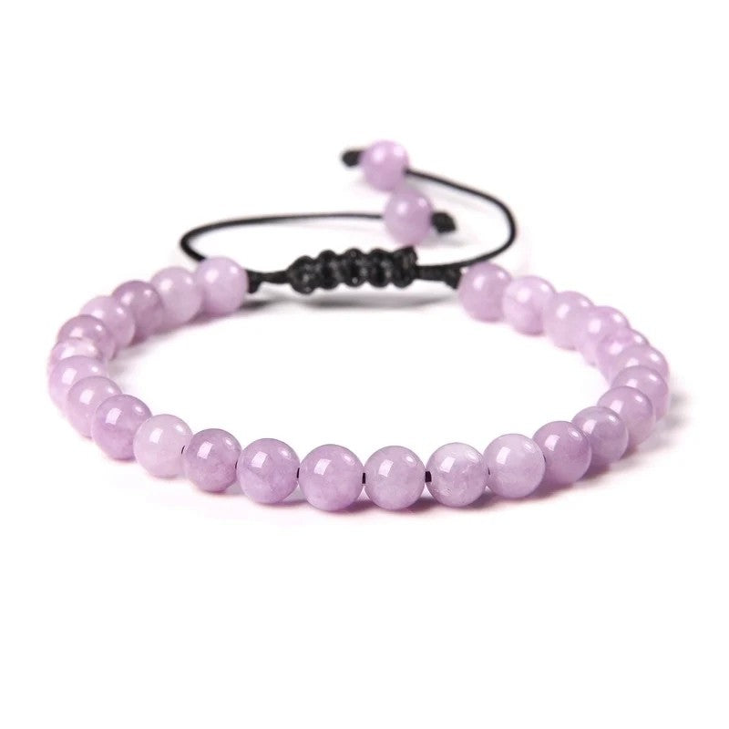 Purple Chalcedony Adjustable Natural Stone Bracelet