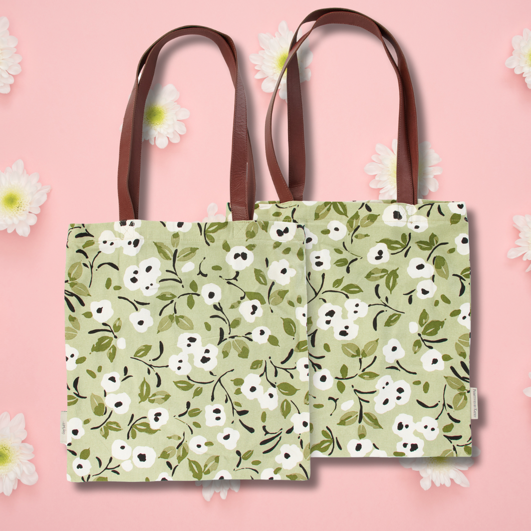 White Poppies Tote Bag