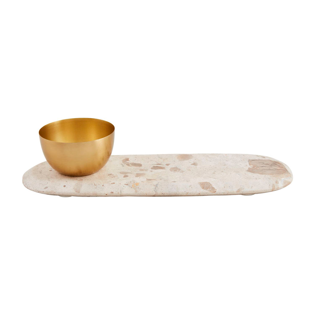 Tan Marble Tray + Tidbit Set