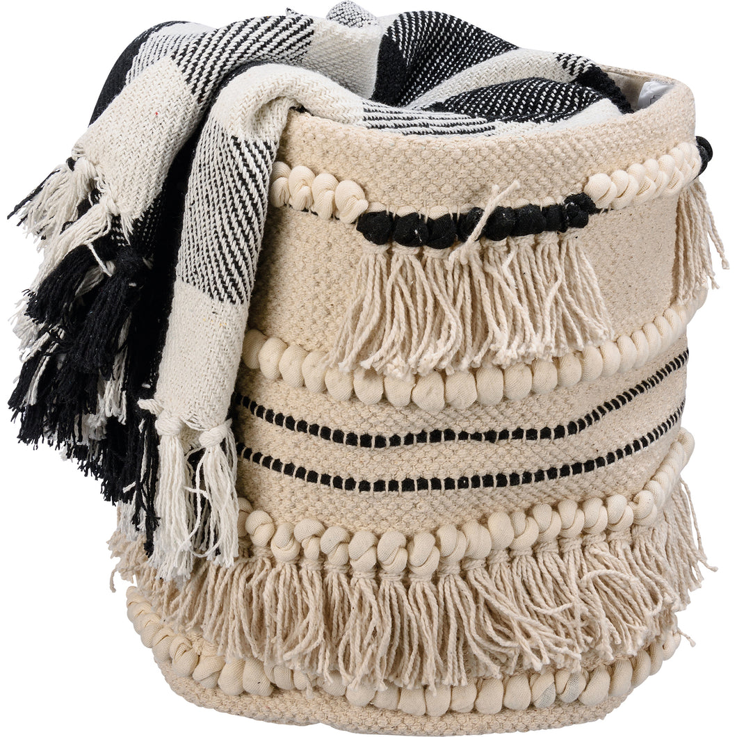 Cotton Tassel Basket