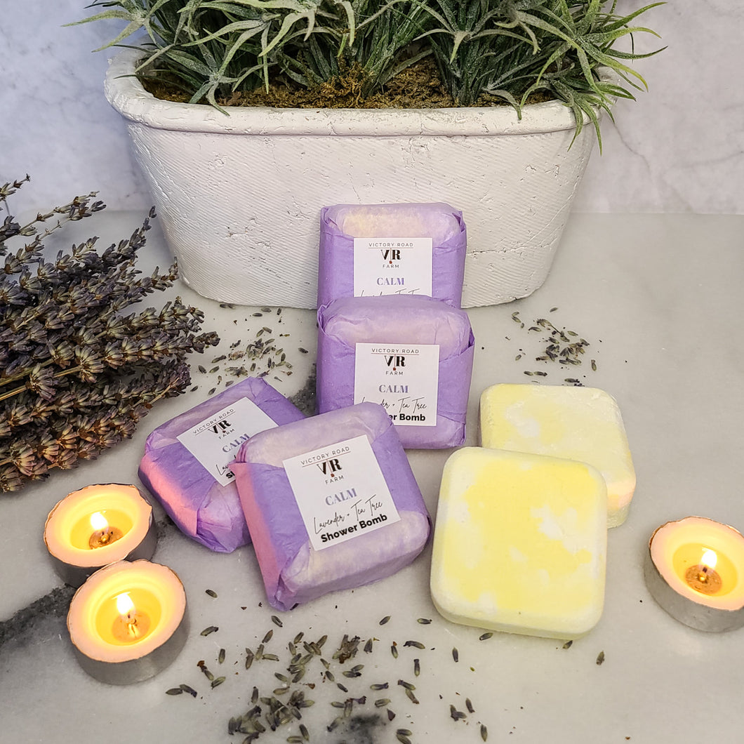 CALM Lavender + Tea Tree Shower Bombs