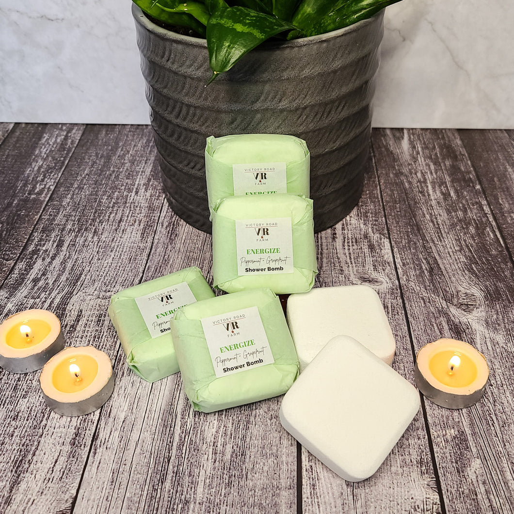 ENERGIZE Peppermint and Grapefruit Shower Bombs