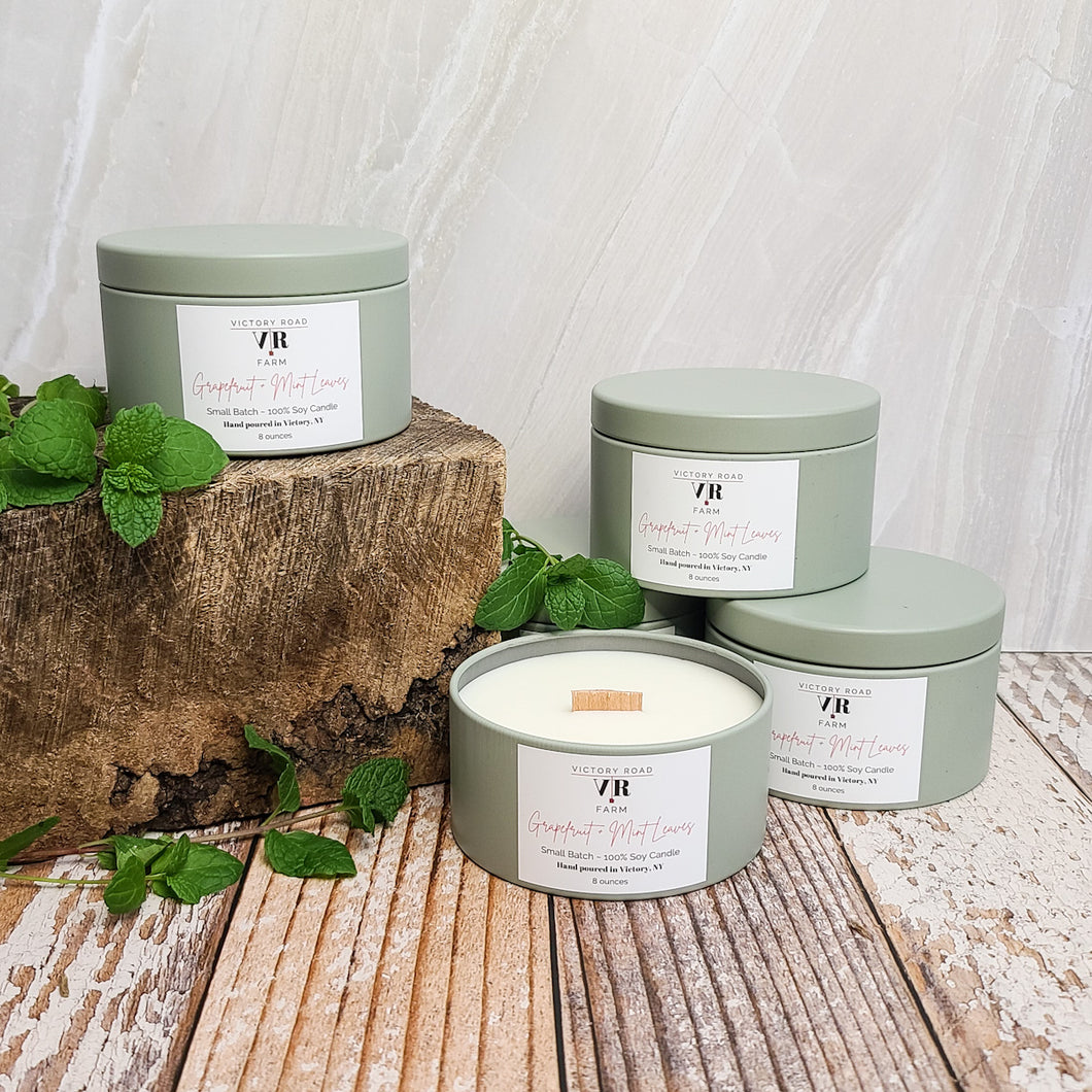 Grapefruit + Mint Leaves Soy Wax Candle