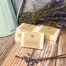Load image into Gallery viewer, Lavender + Sweet Orange Shea Goat Milk Bar Soap
