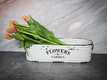 Load image into Gallery viewer, Flowers &amp; Garden White Farmhouse Bin
