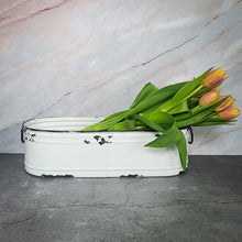 Load image into Gallery viewer, Flowers &amp; Garden White Farmhouse Bin
