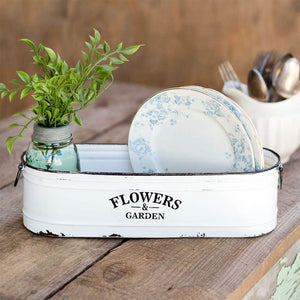 Flowers & Garden White Farmhouse Bin