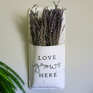 Love Grows Here Farmhouse Wall Pocket