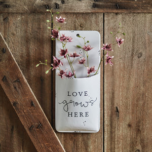 Love Grows Here Farmhouse Wall Pocket
